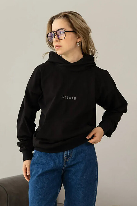Damen-Kapuzenpullover Fusion in schwarz - #8031459