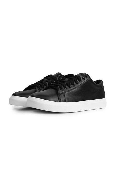 Leather men's sneakers. sneakers. Color: black. #4205464