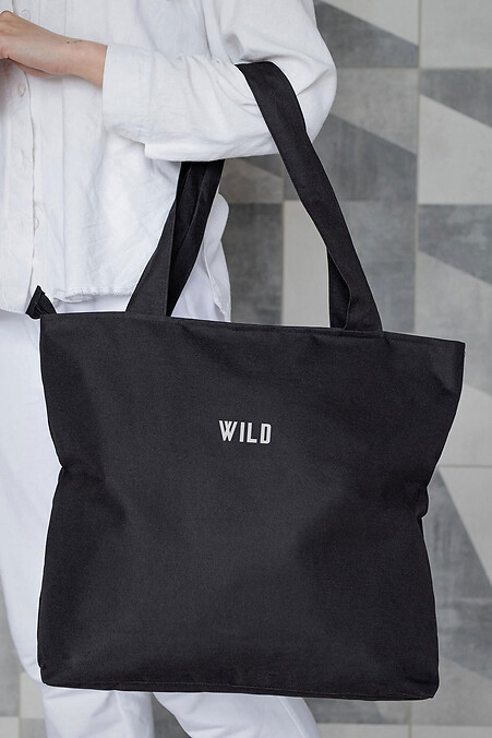 Damen Eco-Shopper Stofftasche mit Print Wild Schwarz - #8055466