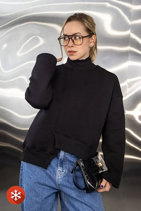 Women's warm sweatshirt PRISM black - #8031476