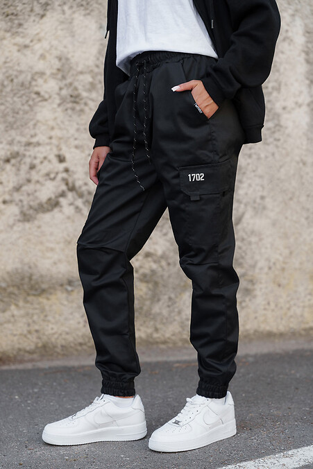 Damskie bawełniane spodnie Cargo Reflective 2026 Black - #8055482