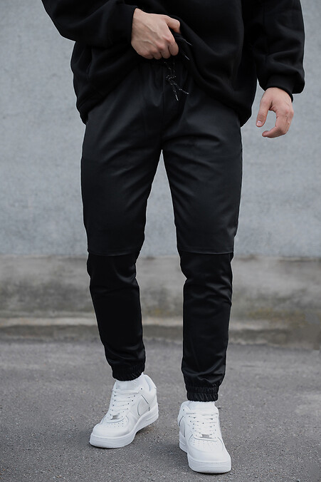 Męskie bawełniane spodnie jogger 2026 czarne - #8055483