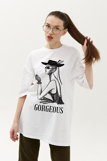 Wunderschönes weißes Oversized T-Shirt. T-Shirts. Farbe: weiß. #9001487
