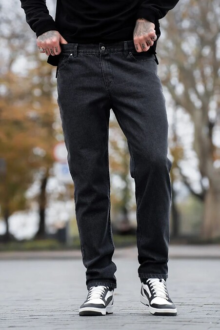 Мужские джинсы mom denim графитового цвета - #8034489