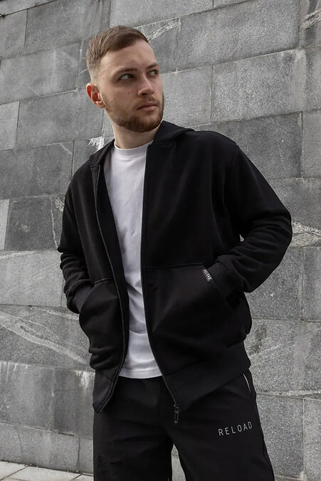 Męska bluza z zamkiem błyskawicznym Gleam, czarna - #8031492