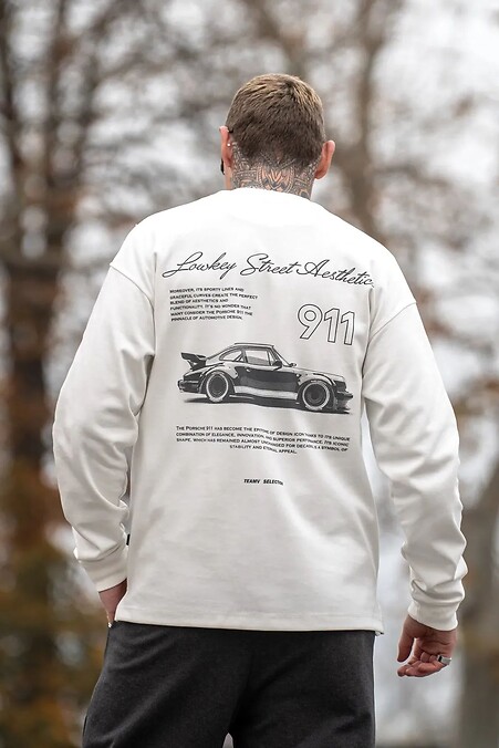 Лонгслив трикотажный оверсайз с принтом Porsche - #8034497