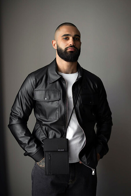 Norvik Men's Leather Jacket, Black - #8031498