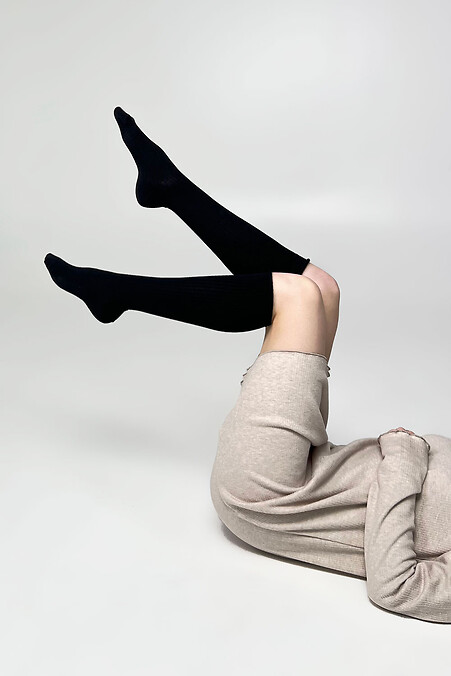 Женские гольфы в рубчик "Верона", черные - #2401501