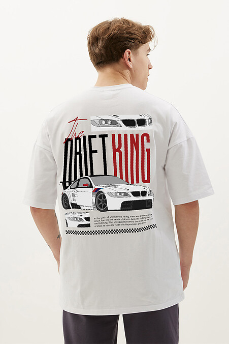 T-shirt oversize w kolorze białym The Drift King - #9001503