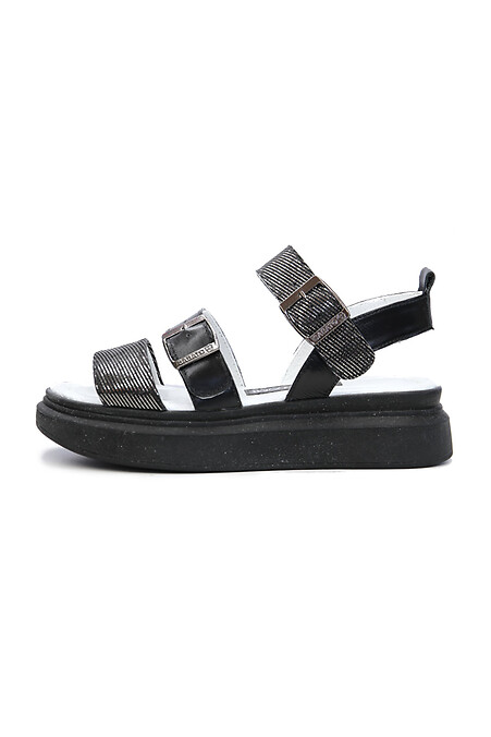 Women's leather sandals. Sandals. Color: black. #4205505