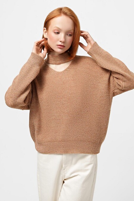 Джемпер светло-коричневого цвета. Кофты и свитера. Цвет: коричневый. #4038506