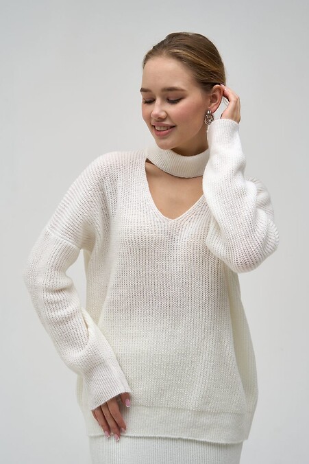 Biały sweter. Kurtki i swetry. Kolor: biały. #4038508