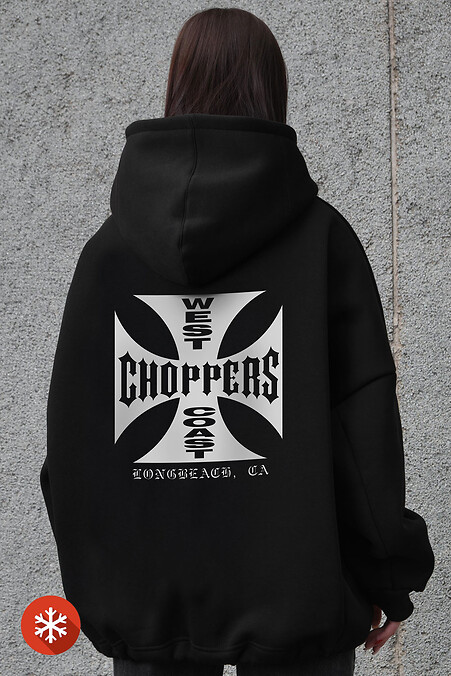 Women's Oversized Hoodie Sweatshirt with Hood and Without Choppers Black Print. Sweatshirts, hoodies. Color: black. #8055509
