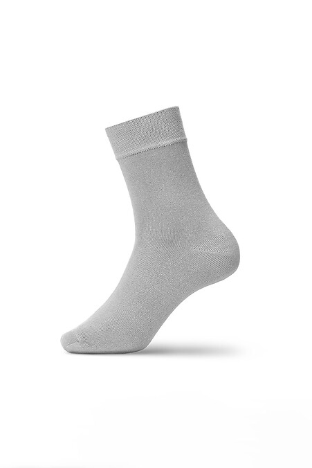 Чоловічі однотонні шкарпетки класичної довжини, сірі - #2401514