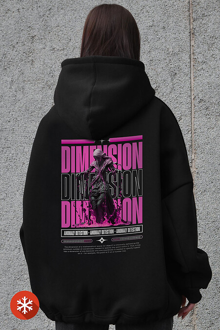 Жіноче Оверсайз Худі Толстовка На Флісі З Капюшоном Та Принтом Without Dimension Black. Світшоти, худі. Колір: чорний. #8055515