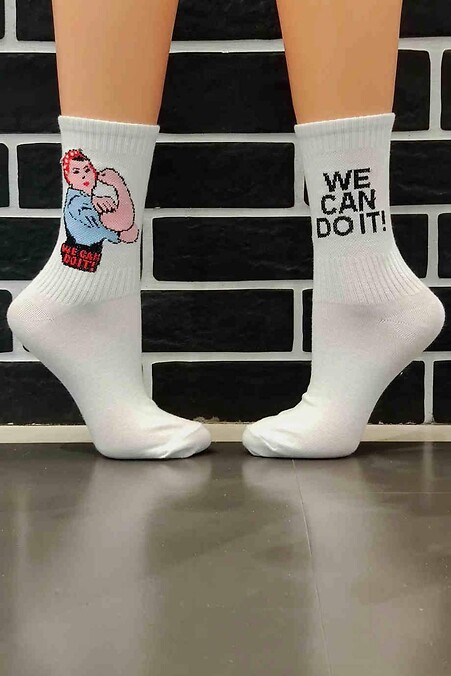 Шкарпетки Woman (We can do it). Гольфи, шкарпетки. Колір: білий. #8024517