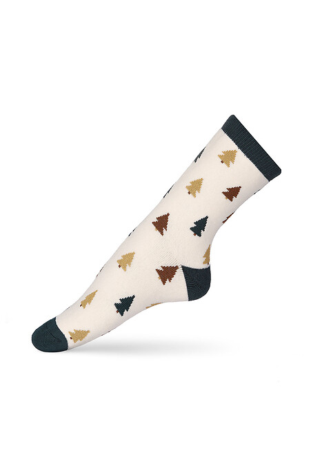 Women's socks "Winter Forest", milky - #2401521