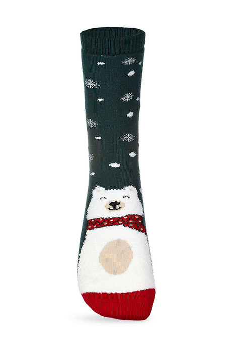 Чоловічі шкарпетки "Лапландія", темно-зелені - #2401527