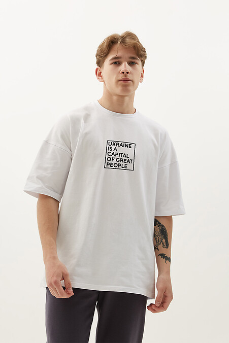 Męska koszulka UkrCapitalGreatPeople. T-shirty. Kolor: biały. #9000529