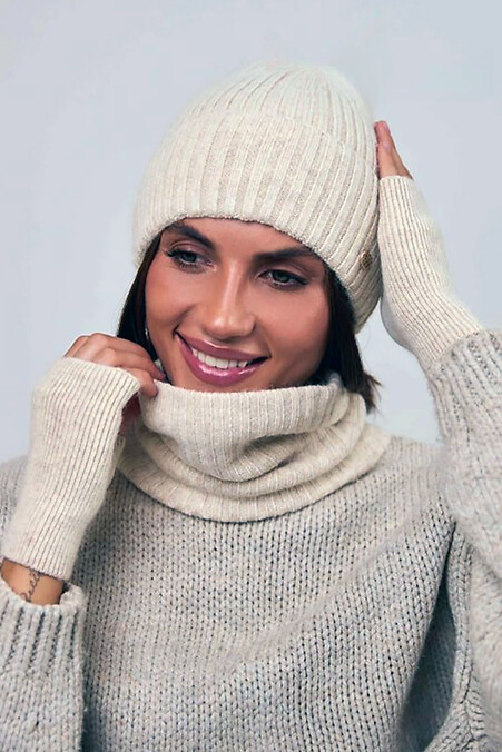 Жіночі мітенки М-14 пастельного кольору - #4496531