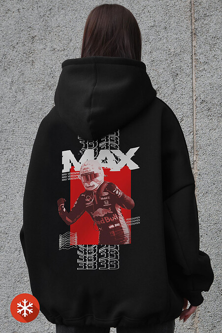 Жіноче Оверсайз Худі Толстовка На Флісі З Капюшоном Та Принтом Without Max Black. Світшоти, худі. Колір: чорний. #8055533