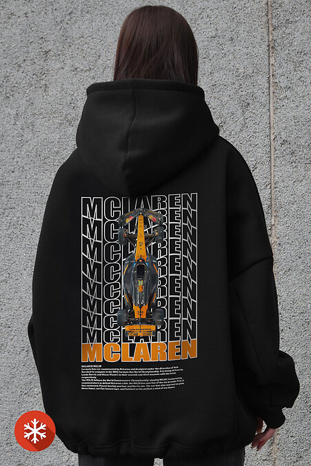 Жіноче Оверсайз Худі Толстовка На Флісі З Капюшоном Та Принтом Without Mclaren Black. Світшоти, худі. Колір: чорний. #8055535