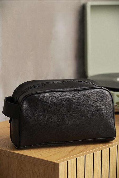 Leder Kosmetiktasche Reisetasche Necessaire Kosmetik Krokodil Schwarz - #8049537