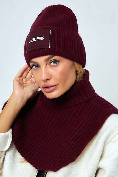 Женская манишка MN-5 амарантового цвета. Шарфы. Цвет: красный. #4496538