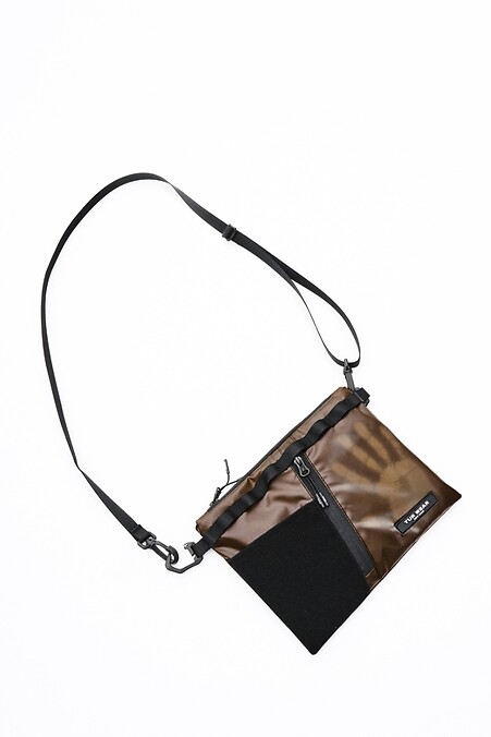 "Aplink" shoulder bag made of thermoplastic and velcro panel, mocha. Crossbody. Color: brown. #8037549