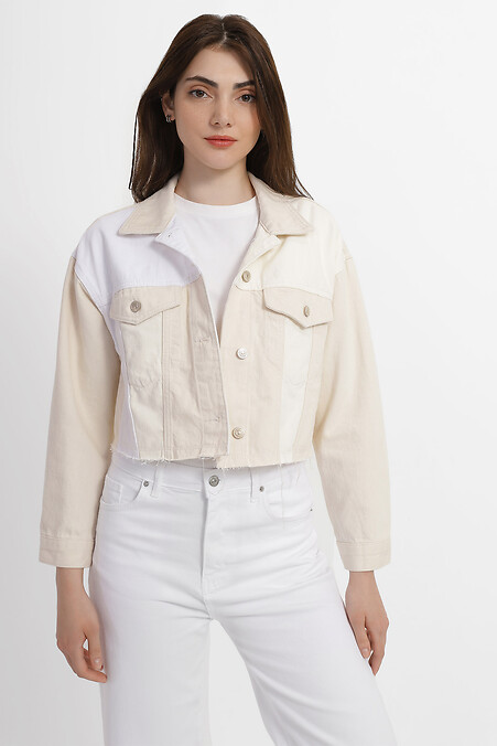 Female jacket. Jeans. Color: beige. #4014551