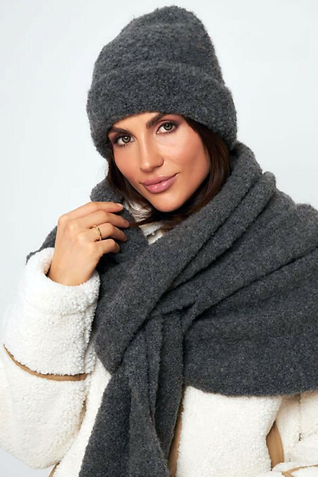 Жіноча шапка MISSY ЧІА темно-сірого кольору - #4496558
