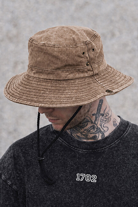 Verstellbarer Herren-Bucket-Hat mit Kordelzug, Farbe: Shadow Brown. Hüte. Farbe: braun. #8056558