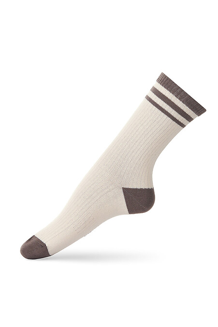 Socks Trio Line Milky/Brown, - #2401563
