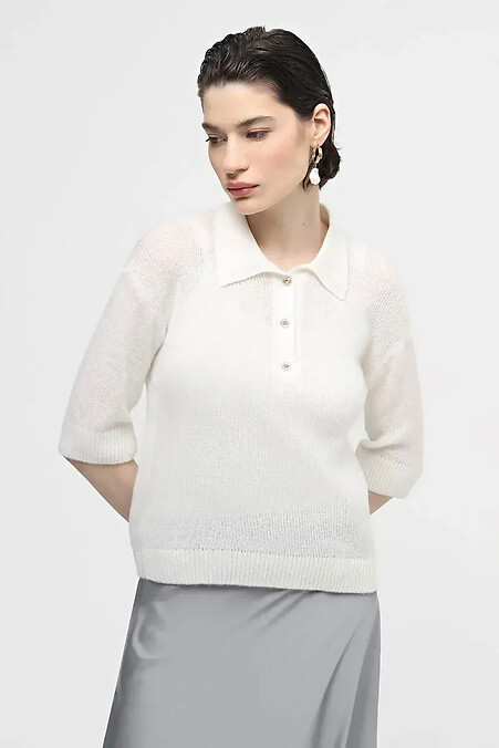 Biały sweter damski. Bluzy i swetry. Kolor: biały. #4038564