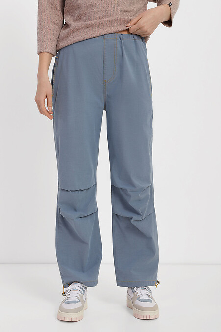 Szerokie spodnie. Spodnie. Kolor: niebieski. #4014566