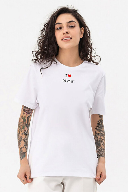 Women's T-shirt with print "I love Rivne", white - #9001571