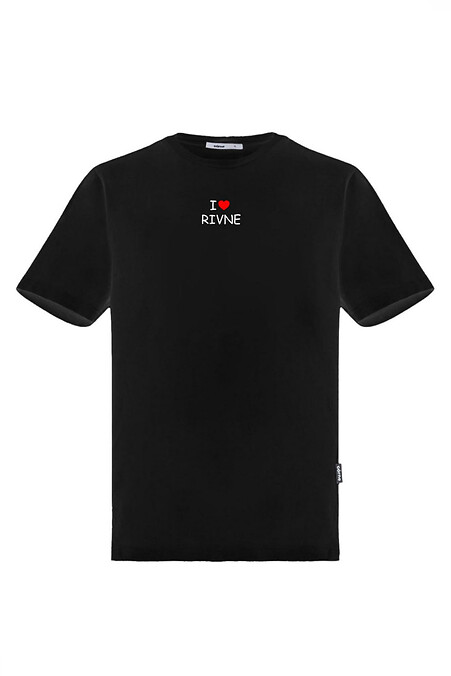 Women's T-shirt with print "I love Rivne", black - #9001572