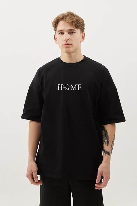 Męska koszulka HOME_ukr. T-shirty. Kolor: czarny. #9000578