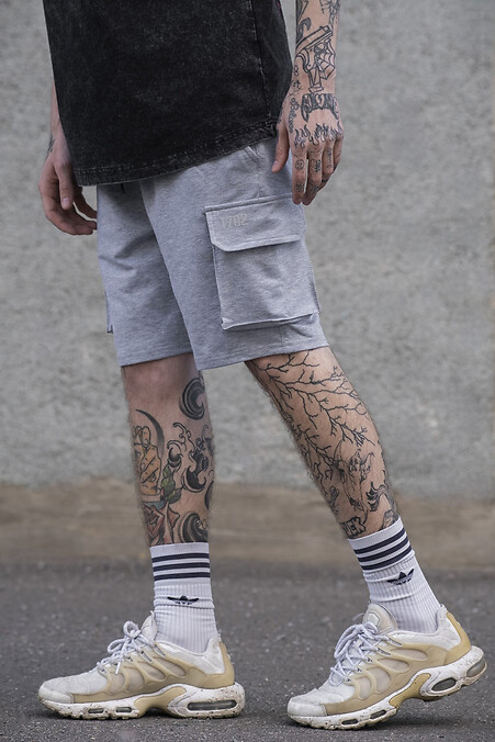 Męskie spodenki Gate Reflective Melange Knitted Shorts - #8049582