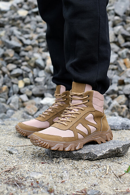 Men's leather summer boots. Boots. Color: beige. #8019584