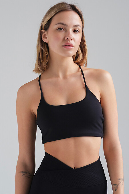 Женский Спортивный Топ С Эффектом Push Up Fitness Black - #8049588