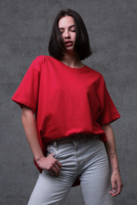 Oversized T-shirt. T-shirts. Color: red. #8042590
