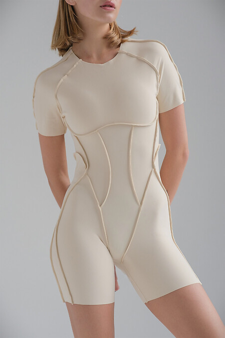 Женский Спортивный Комбинезон С Эффектом Push Up И Открытой Спиной Retrit White - #8049591