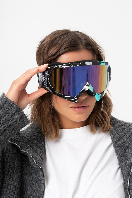 Gogle narciarskie damskie Nafe Black & Purple z lustrzaną maską narciarską. Okulary przeciwsłoneczne. Kolor: purpurowy, czarny. #8056592