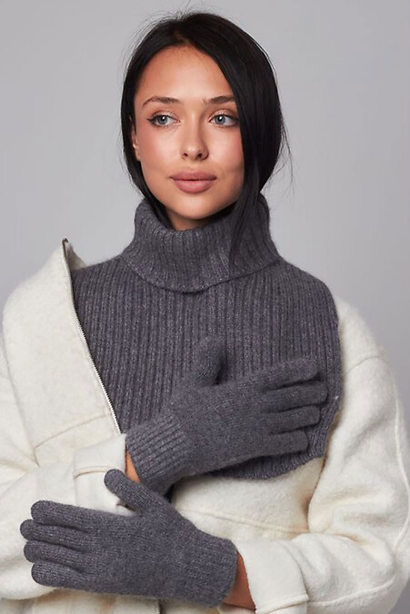 Жіночі теплі рукавички, стальний - #4496593