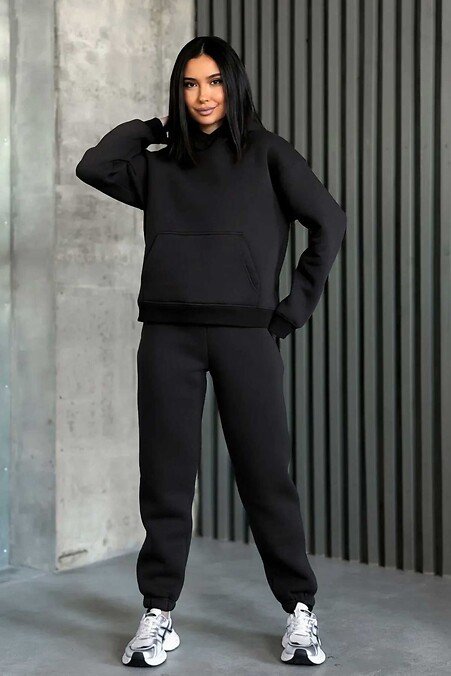 Damen-Winter-Trainingsanzug TMV Oversize Graphit - #8034594