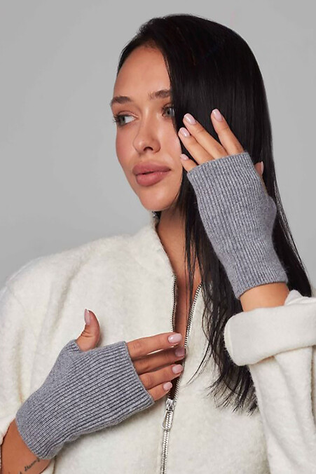 Rękawiczki damskie szare - #4496604