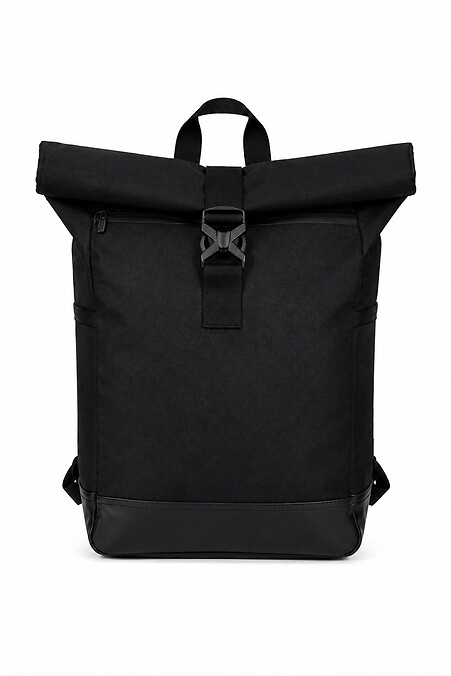 Black "Without Basic" rolltop backpack, urban backpack for 15.6-inch laptop, for school and work. - #8056604
