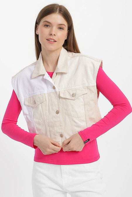 Women's vest. Jeans. Color: beige. #4014611