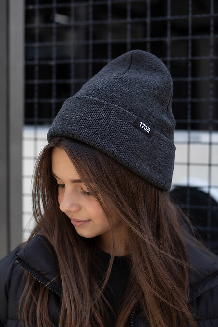 Дитяча Демісезонна Шапка Для Дівчинки Without Label Dark Gray - #8056627